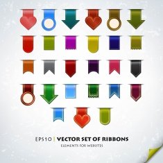 Collection of various ribbons