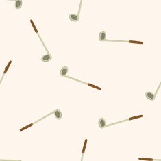 golf equipment cartoon seamless pattern background N34