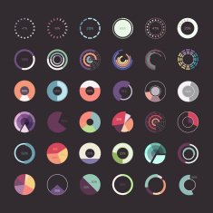 Set of infographics illustration dark background