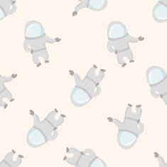 Space Astronaut 10 cartoon seamless pattern background N4