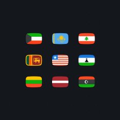 Flag of world Vector icons
