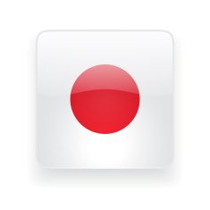 Square icon with flag of Japan N2