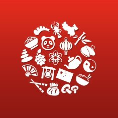 china icons in circle