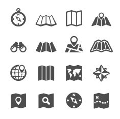 map icon set vector eps10 N2