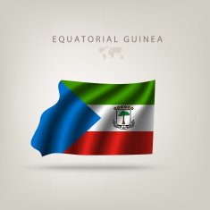 Flag of EQUATORIAL GUINEA as a country with shadow
