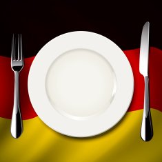 Vector table setting on Germany flag background