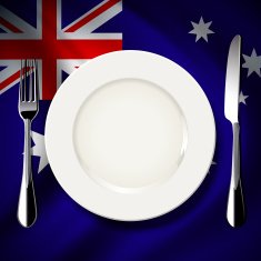 Vector table setting on Australia flag background