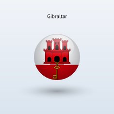 Round flag of Gibraltar
