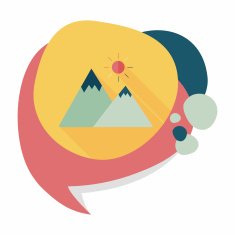 Mountain tourist flat icon with long shadow N23