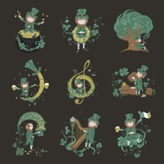 Set of illustrations for St Patrick's Day