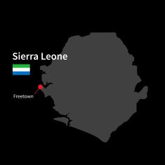 Detailed map of Sierra Leone and capital city Freetown with