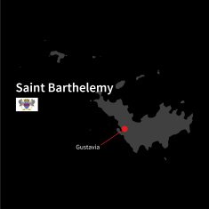 Detailed map of Saint Barthelemy and capital city Gustavia with