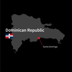 Detailed map of Dominican Republic and capital city Santo Domingo