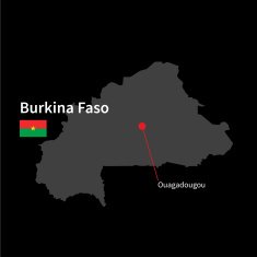 Detailed map of Burkina Faso and capital city Ouagadougou with