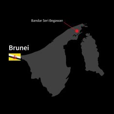Detailed map of Brunei and capital city Bandar Seri Begawan