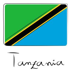 Tanzania flag doodle N2
