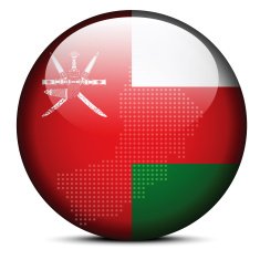 Map with Dot Pattern on flag button of Sultanate Oman