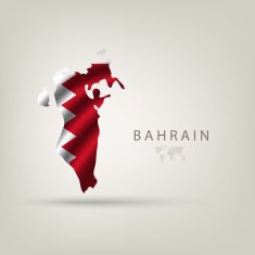 Flag of BAHRAIN as a country with shadow