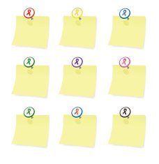 Support Ribbon Push Pin Thumbtacks with Paper Note