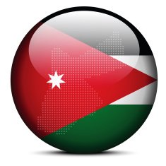 Map with Dot Pattern on flag button of Jordan