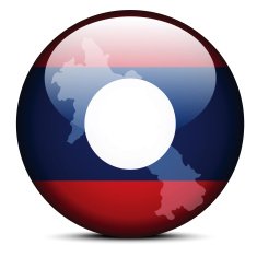 Map on flag button of Laos
