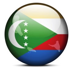 Map on flag button of Union the Comoros