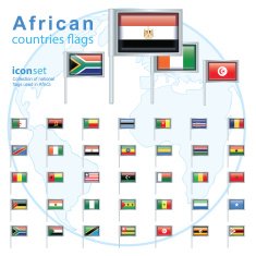 Set of African flags vector illustration N9
