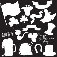 vector silhouette elements St Patrick's Day
