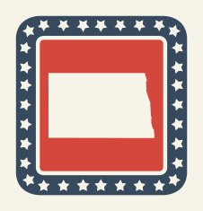 North Dakota American state button