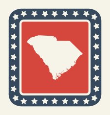 South Carolina American state button
