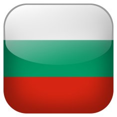 Bulgaria national flag square button isolated on white background