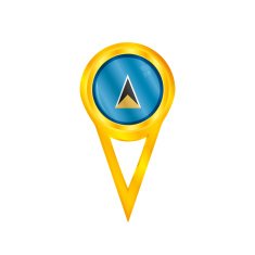 Saint Lucia pin flag