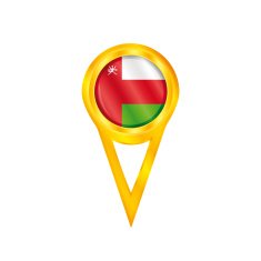 Oman pin flag