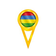 Mauritius pin flag