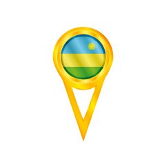 Rwanda pin flag
