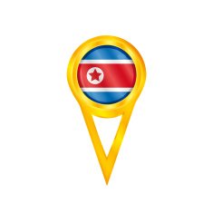 North Korea pin flag