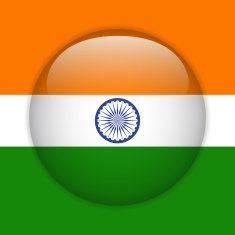 India Flag Glossy Button