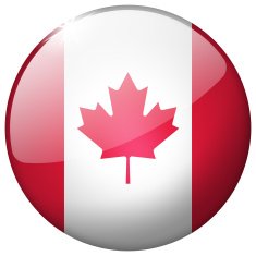 Canada Round Glass Button