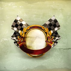 Flag checkered emblem