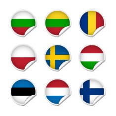 Flag stickers set 3