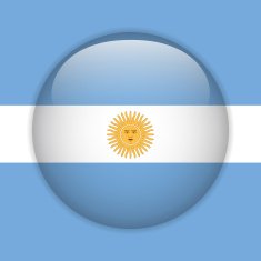 Argentina Flag Glossy Button N3
