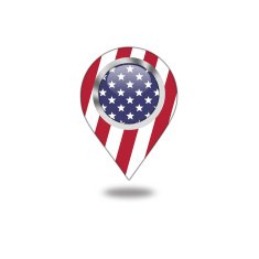 USA flag map pointer N2