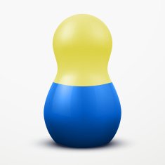 Russian tradition matrioshka dolls in Ukraine flag style