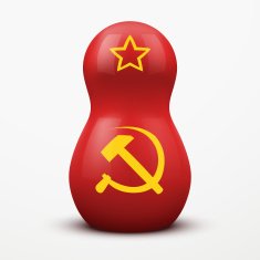 Russian tradition matrioshka dolls in USSR flag style