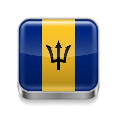 Metal icon of Barbados