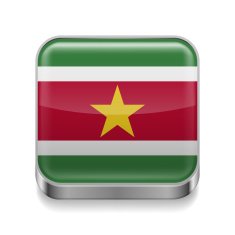 Metal icon of Suriname