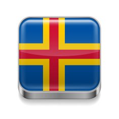 Metal icon of Aland Islands