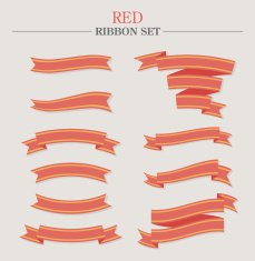Red ribbon vector set N5
