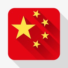 Simple flat icon China flag Vector