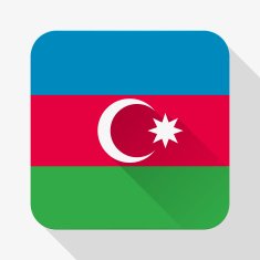 Simple flat icon Azerbaijan flag Vector